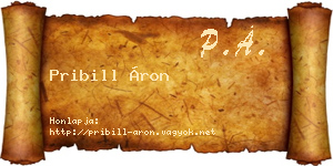 Pribill Áron névjegykártya